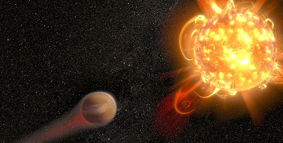Супервспышка на красном карлике. Художественная иллюстрация NASA, ESA, and D. Player
