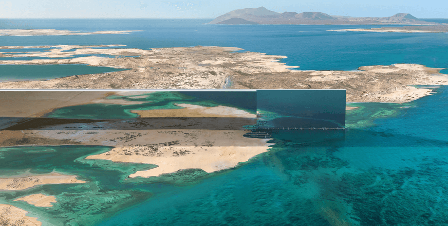 Концепція дзеркального мегаполісу The Line у Саудівській Аравії, що простягнувся вздовж узбережжя Червоного моря