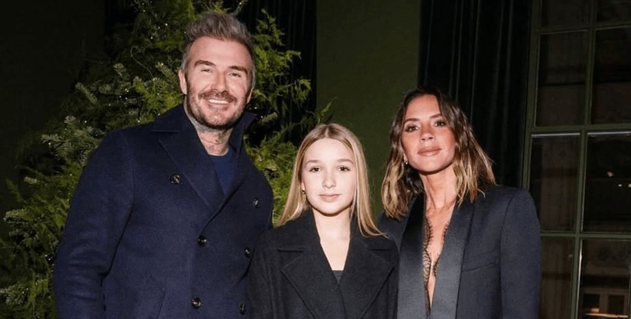 Дэвид и Виктория Бекхэм, Харпер Бекхэм, дети Виктории Бекхэм, стильное пальто, девид Бекхэм дочь