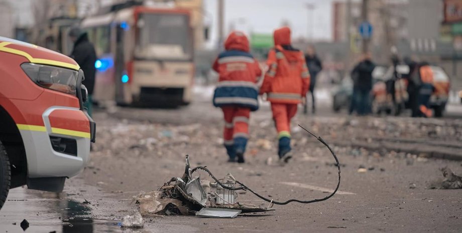 В Киеве Шахед зацепился за провода и взорвался