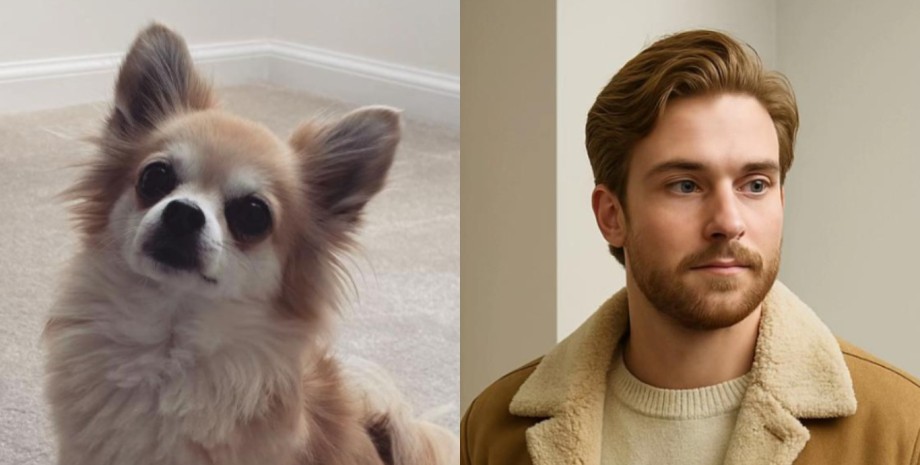 Собака в виде человека Собака в виде человека, тренд, тренды в TikTok, собака в образе человека, ИИ, ChatGPT, вышла замуж за собаку, собака похожа на мужа