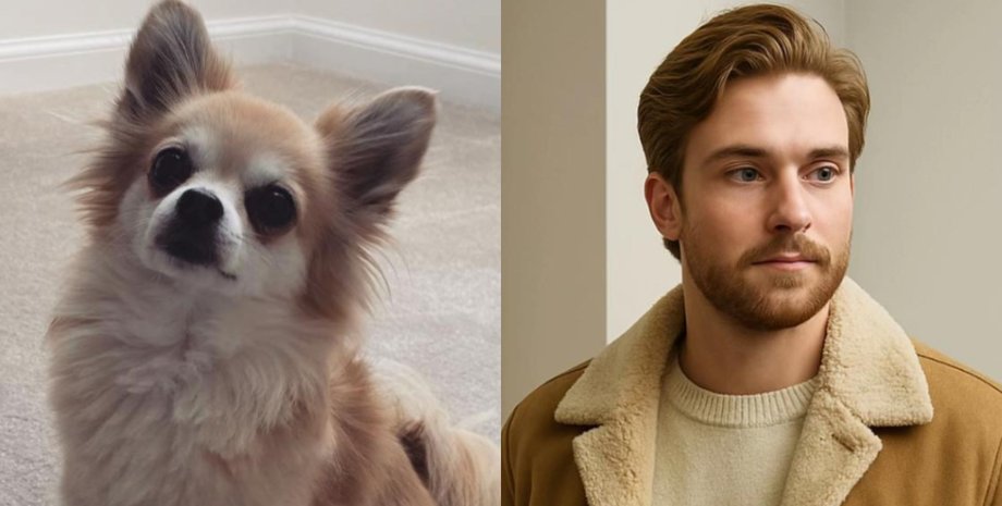 Собака в виде человека, тренд, тренды в TikTok, собака в образе человека, ИИ, ChatGPT, вышла замуж за собаку, собака похожа на мужа