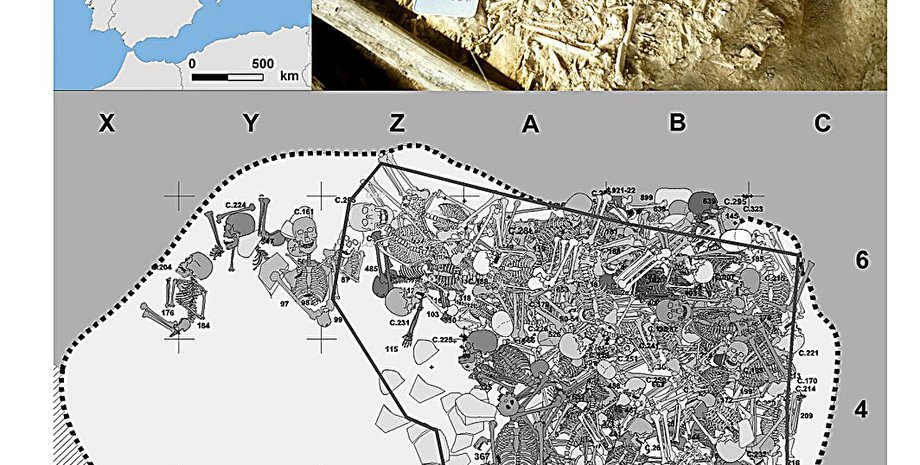 скелет, останки, захоронение, ученые, конфликт, Европа, наконечник, стрела, повреждение, рана, травма, человек, неолит, война
