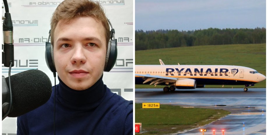 Роман Протасевич, арест Романа Протасевича, арест Протасевича в Минске, Протасевич на самолете RyanAir