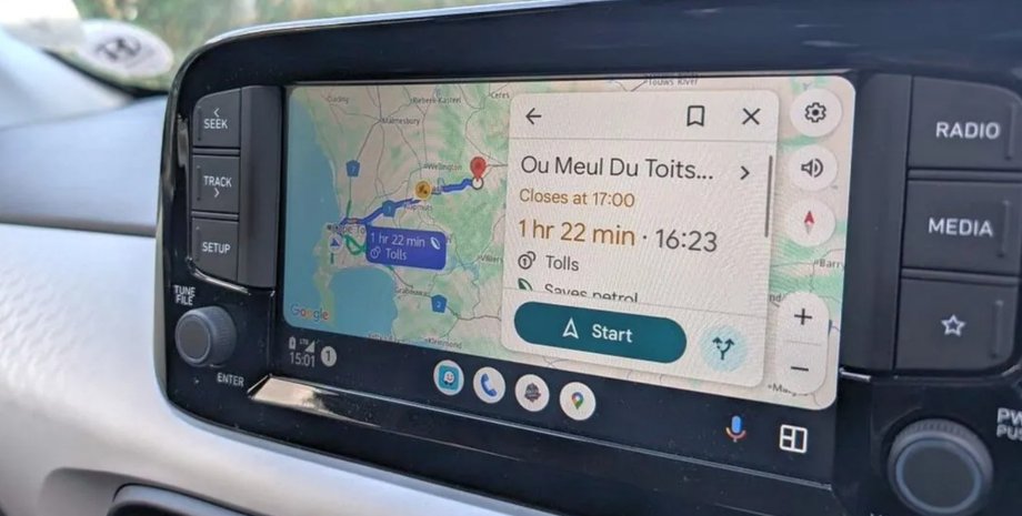 google карты android auto автомобильный интерфейс
