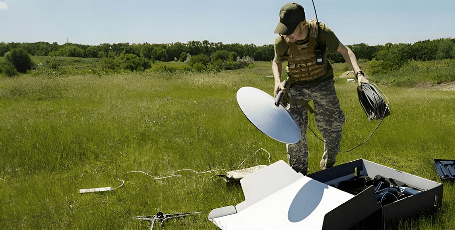 Звёздный канал Украинский военный разворачивает систему Starlink
