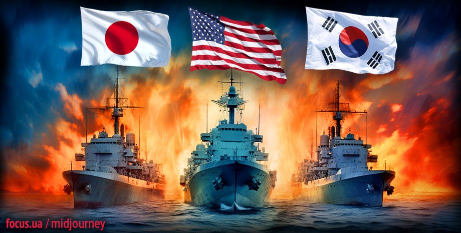 Військово-економічний альянс США Японії та Південної Кореї, США проти Китаю, переговори в Хіросімі, зустріч лідерів G-7 у Хіросімі