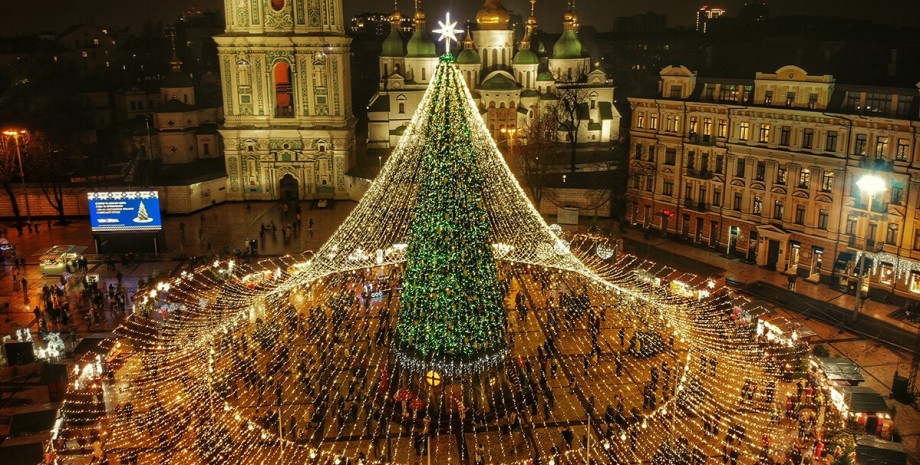 Елка в Киеве Главная елка, елка, новогодняя елка, рождественская елка, елка Киев