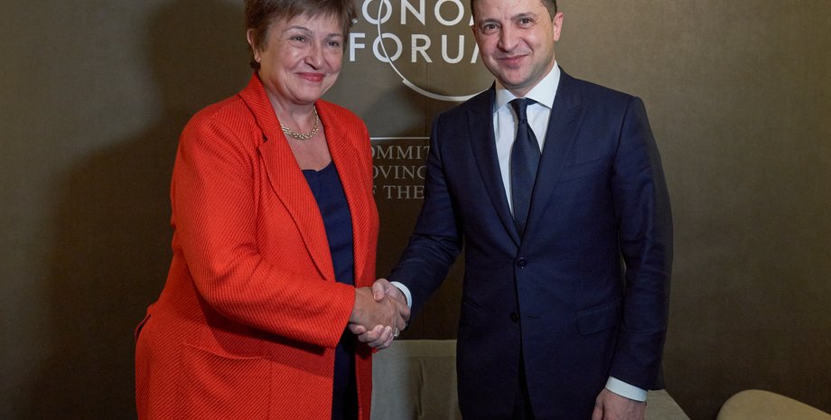 Владимир Зеленский, Кристалина Георгиева, Украина, МВФ, кредит, транш