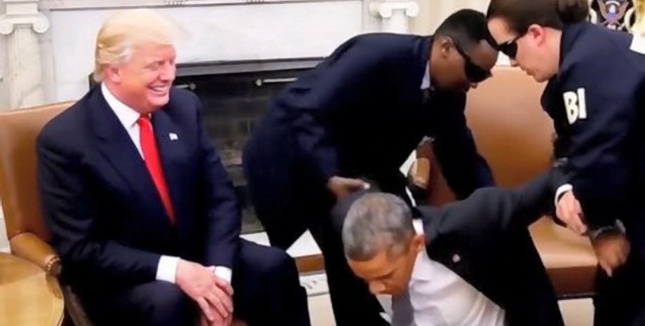 В сети появилось видео от Дональда Трампа, на котором показывают якобы арест Барка Обаму из-за дела по выборам и возможного влияния РФ