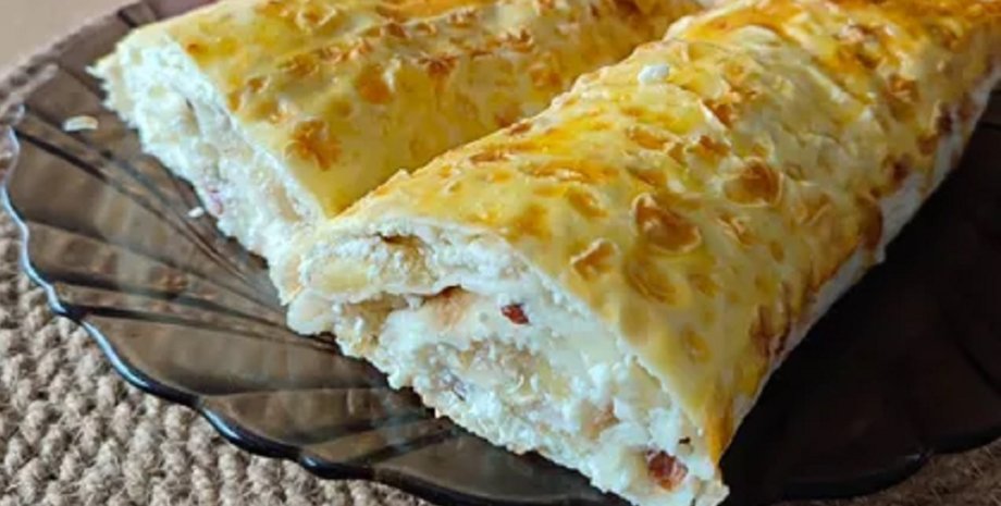 Сладкий рулет из лаваша Сладкий рулет из лаваша, рулет из лаваша с бананом, рулет с творогом