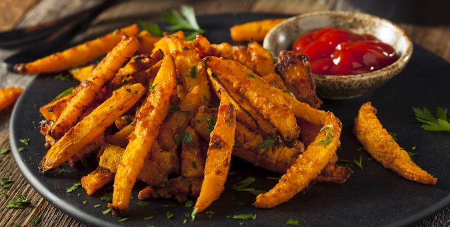 тыква фри, запеченная тыква, кулинария