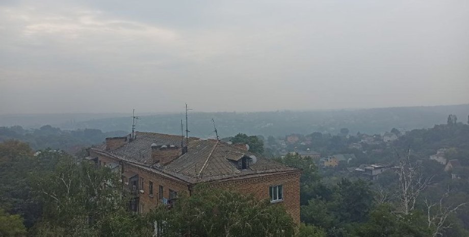 Смог Киев загрязнение воздух пожары торфяники