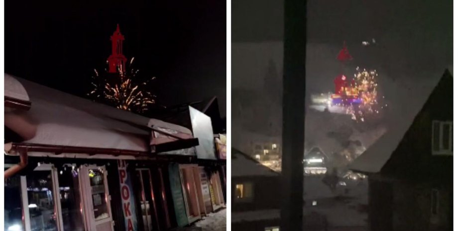 Невідомі запустили салют у Буковелі Буковель салют 10 січня Поляниця