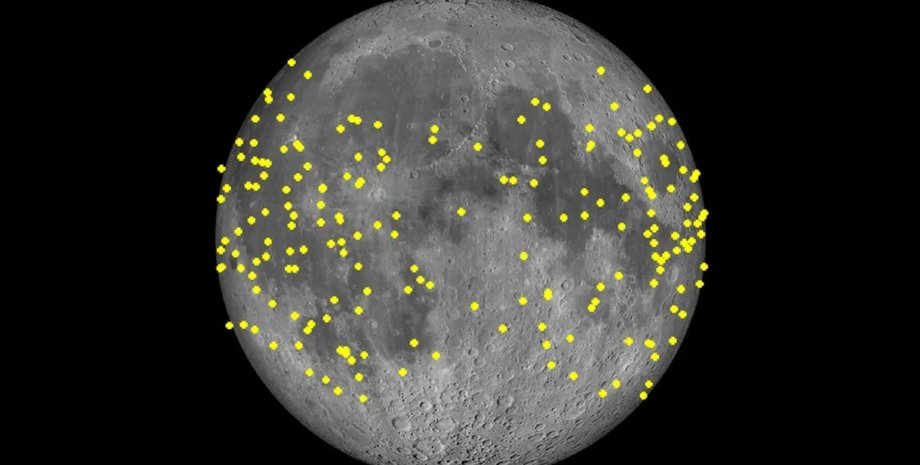 місяць, спалахи на місяці, вогні на місяці