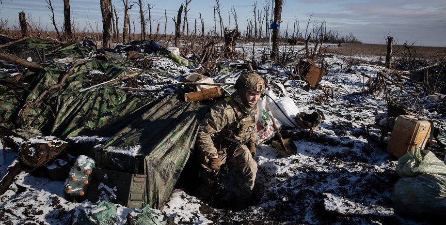 Украинские защитники в Авдеевке