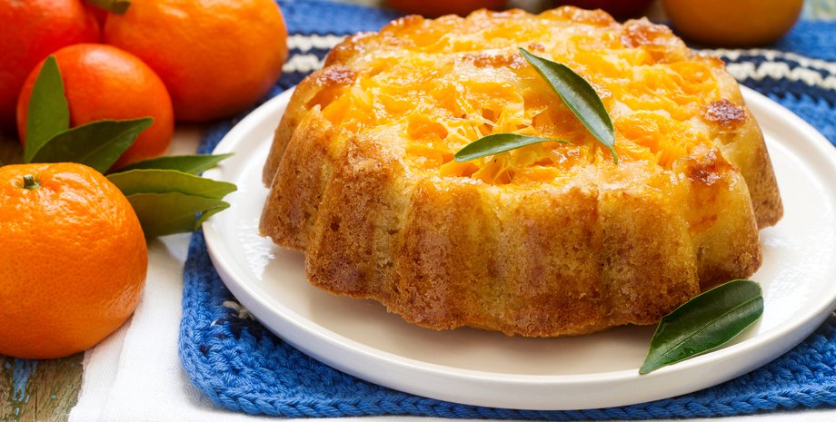 мандариновый пирог, рецепт пирога, пирог на сковороде, пирог из мандаринов