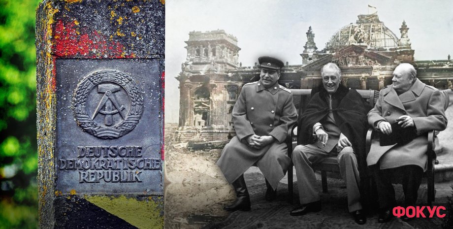 Сталин, Черчилль, Рузвельт - Ялтинская конференция Вторая мировая война, итоги Второй мировой войны, ялтинская конференция, потсдамская конференция, послевоенное разделение Европы, разделение Германии, оккупационные зоны Германия, как появилась ГДР, как появилась ФРГ, история Германии, военная история