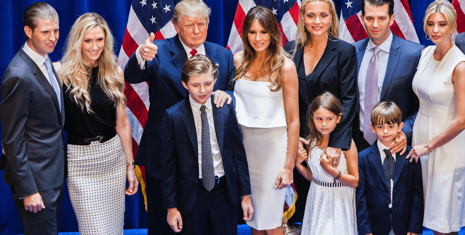 семья дональда трампа, дети трампа, мелания трамп, жена трампа, иванка трамп, инаугурация трампа
