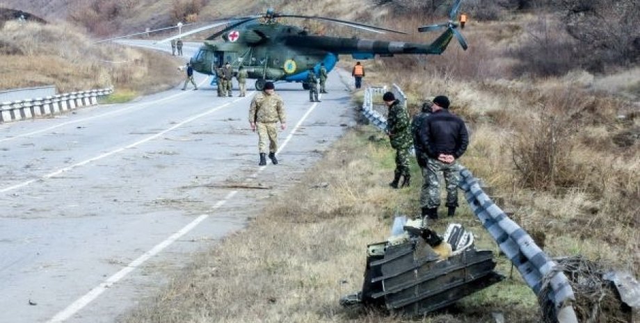 Место катастрофы Су-25 под Запорожьем / Фото: vv.com.ua
