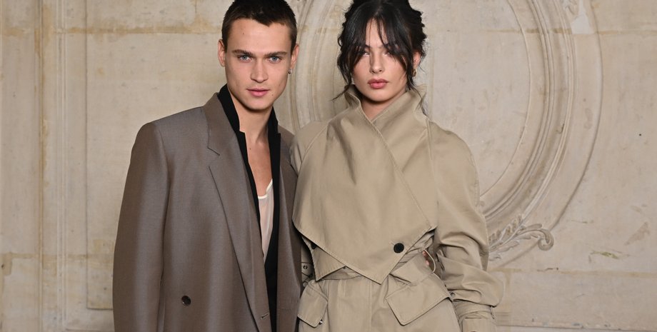 Дева Кассель и Саул Нанни, бойфренд Девы Кассель, дочь Моники Беллуччи, неделя моды в Париже, показ Диор