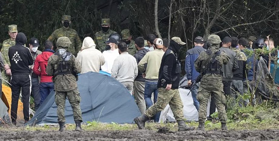 мигранты, граница польша