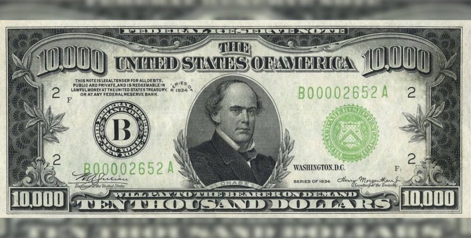 банкнота, США, американский аукцион, 10 тысяч долларов, Великая депрессия