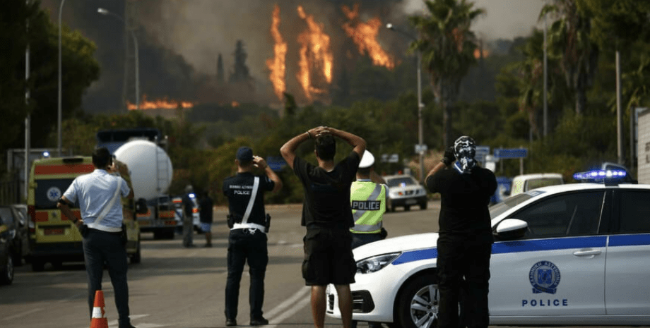 Пожары в Греции, лесные пожары