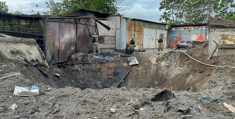 обстрел Украины, обстрел Украины 8 мая, последствия обстрела, удар по Запорожью, удар по Запорожью