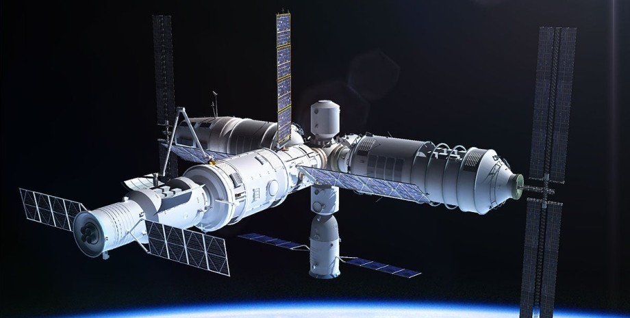 Tiangong Space Station, космос, станция, роботизированная рука,