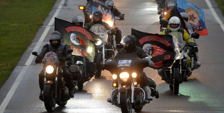 Ночные волки, байкеры, шоу, Донецк,