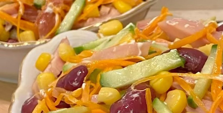 салат, салат с кукурузой и фасолью
