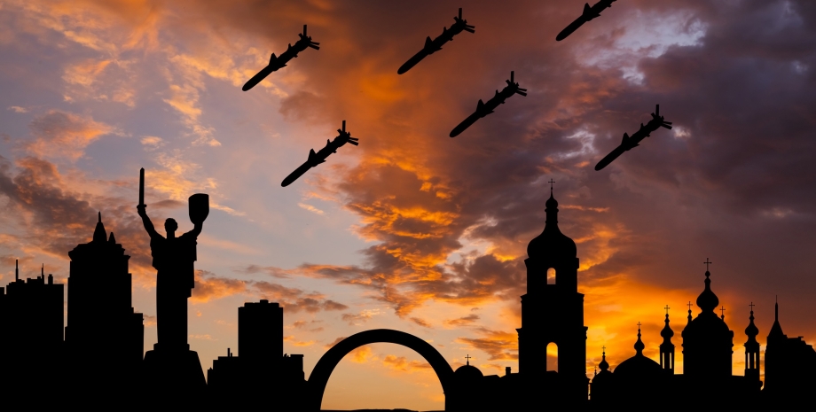 Крылатые ракеты атакуют Киев Киев, ракеты, обстрел, ракетная атака