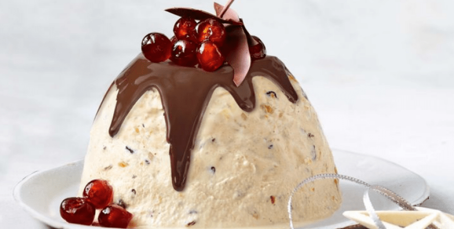 торт-мороженое торт-мороженое, десерт, праздничный десерт, шоколад, вишни, блюдо, еда