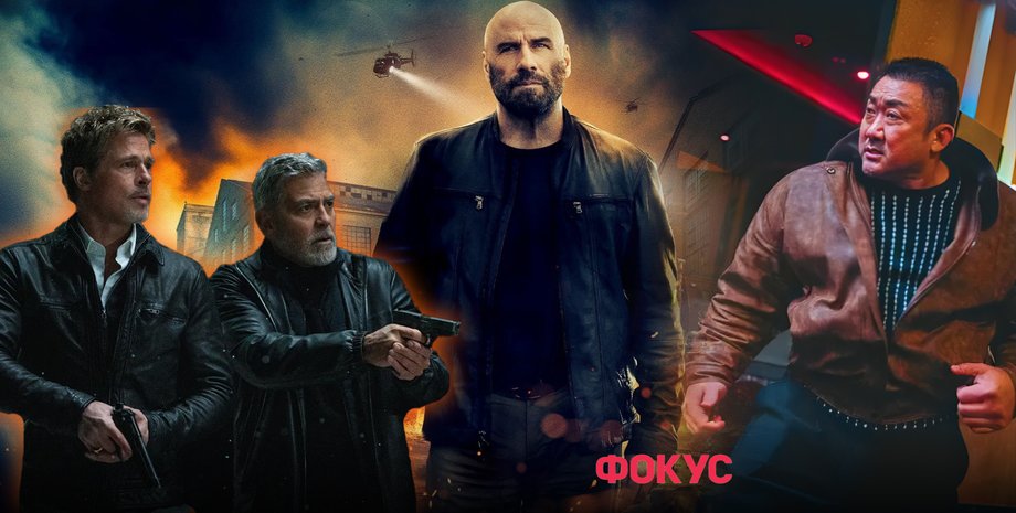 коллаж, кадры из боевиков