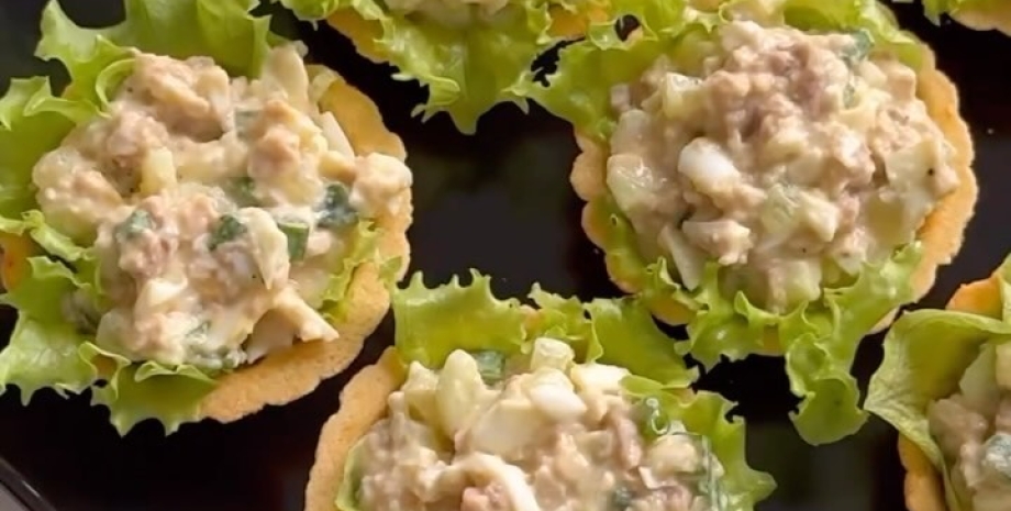 Салат из печени трески в тарталетках - рецепт к праздничному столу с пошаговыми фото