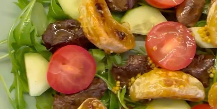 салат, новогодний салат, куриная печень