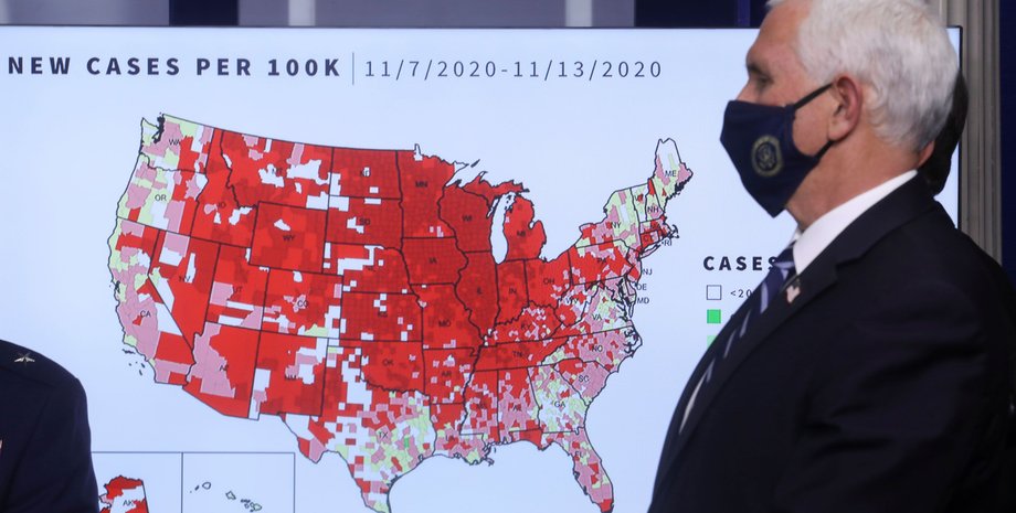 карта, сша, коронавирус, майк пенс