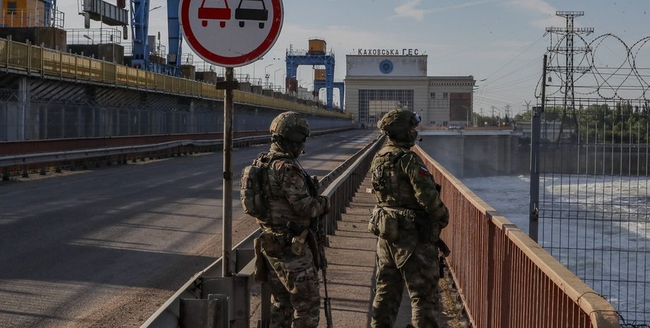 российские солдаты на Каховской ГЭС, удар по мосту Каховской ГЭС, мост в Новой Каховке, группировка на правом берегу