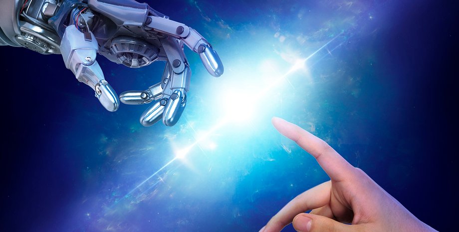 рука человека, рука робота