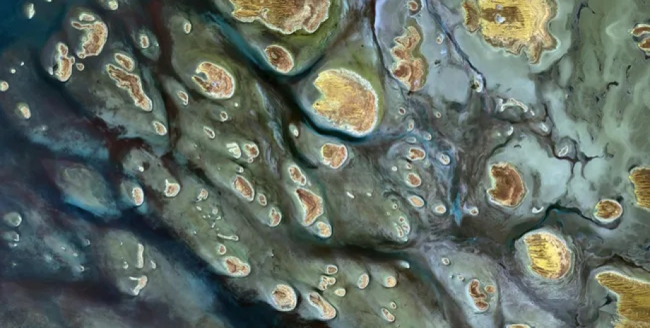 Эфемерное озеро было запечатлено из космоса озеро, эфемерное озеро австралия