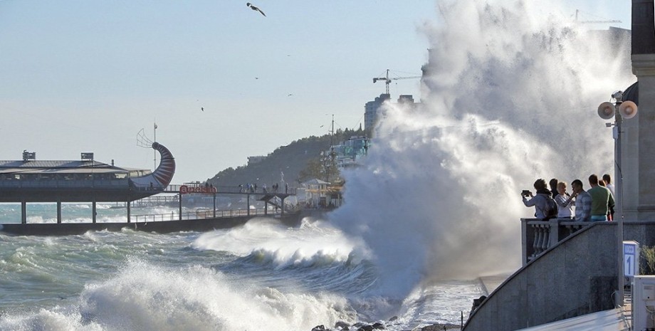 Крым, шторм, непогода, Крымский полуостров, буря, опасность, штормовое предупреждение