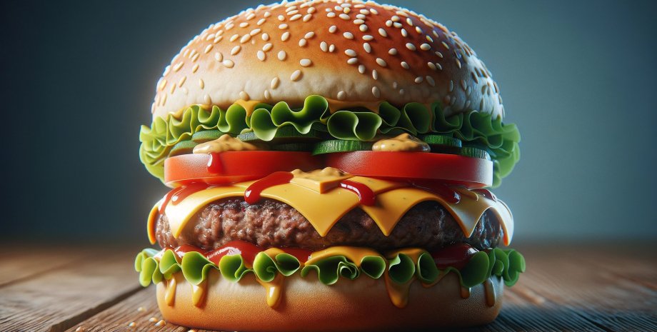 бургер фаст-фуд, вредная пища