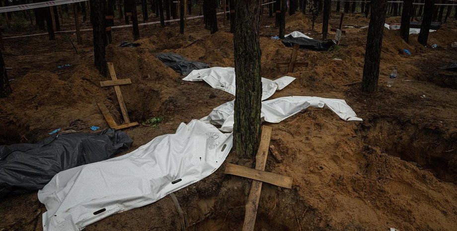 Эксгумация, жертвы, Изюм, Харьковская область, геноцид, война в Украине, фото