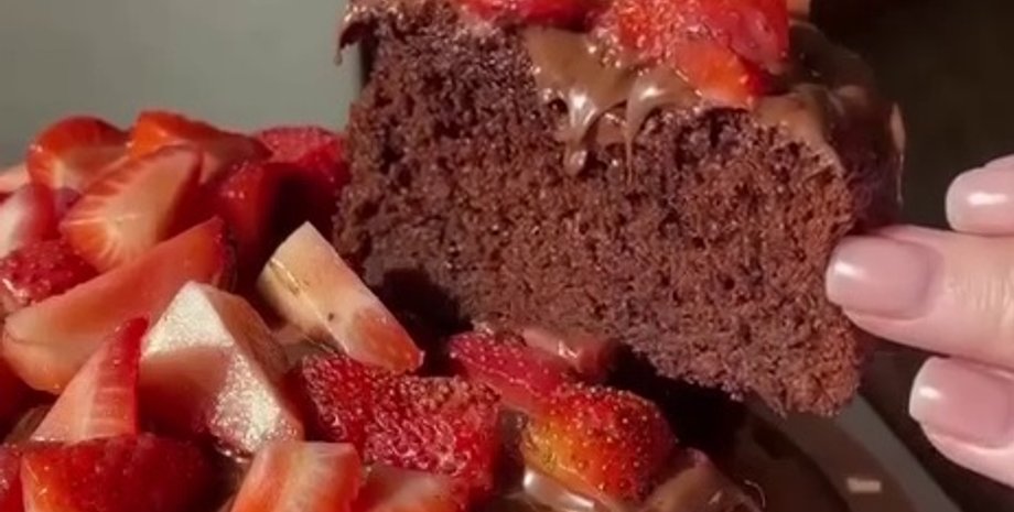 полуниця, шоколад, десерт, випічка