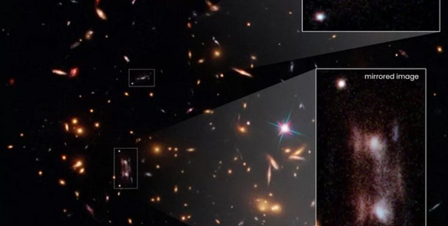 Галактика, зеркальная копия, телескоп Хаббл