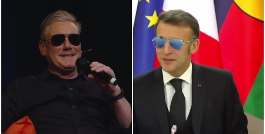 Кір Стармер покепкував з Емманюеля Макрона через сонцезахисні окуляри Кір Стармер покепкував з Емманюеля Макрона
