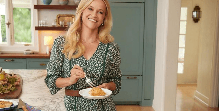 Риз Уизерспун, кухня, тарелка, вилка, еда