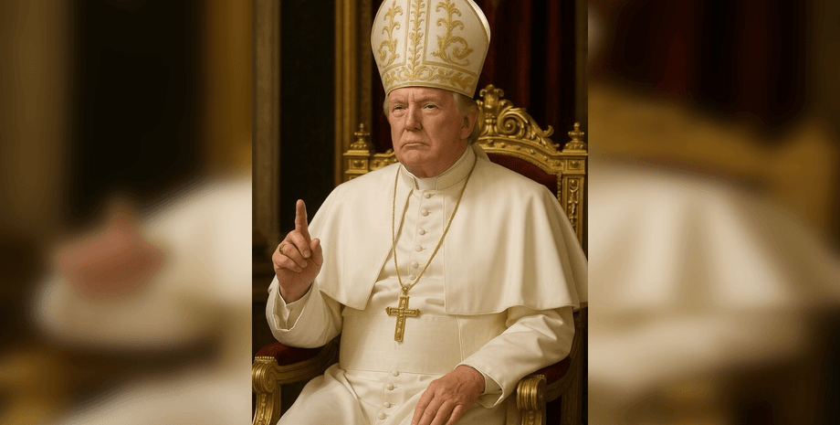 Трамп в образі Папи Римського, Трамп Папа Римський, портрет Трампа, Трамп хоче стати Папою Римським