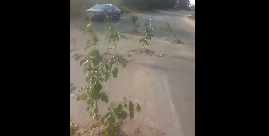 Киевская область, ямы на дорогах